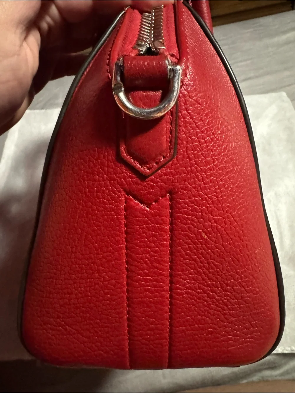 Givenchy Red Leather Antigona-Style Mini Satchel - Picture 6 of 13
